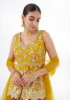 Gamboge Yellow Georegette Lehenga