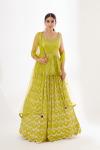 Lime Green Georegette Lehenga