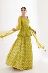 Lime Green Georegette Lehenga