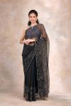 Black Rose Tissue Organza Saree