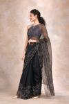 Black Rose Tissue Organza Saree