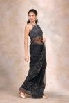 Black Rose Tissue Organza Saree