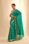 Embellished Teal Banarasi Silk Saree