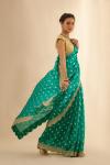 Embellished Teal Banarasi Silk Saree