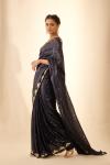 Deep Blue Sequin Georgette Saree