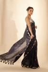 Deep Blue Sequin Georgette Saree