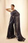 Deep Blue Sequin Georgette Saree