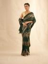 Forest Green Sequin Saree