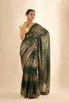 Forest Green Sequin Saree