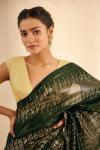 Forest Green Sequin Saree