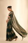 Forest Green Sequin Saree