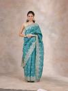 Imperial Teal Tussar Silk Saree