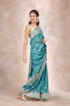 Imperial Teal Tussar Silk Saree