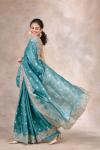 Imperial Teal Tussar Silk Saree