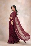 Marsala Wine Georgette Saree