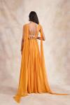 Yellow Chrome Drape Gown