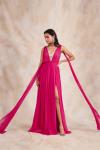 Magenta Drape Gown