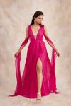 Magenta Drape Gown