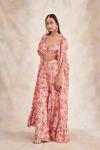 Exotic Peach Cape Suit Set