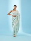 Baby Sea Green Shimmer Georgette Saree