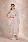 Icy Grey Organza Saree