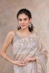 Icy Grey Organza Saree