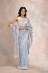 Iris Blue Organza Saree