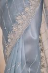 Iris Blue Organza Saree