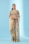 Antique Gold Tissue Organza Saree