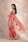 Peach Coral Tissue Organza Saree