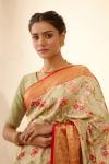 Mint Green Printed Kanjivaram Saree