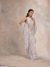 Misty Grey Organza Saree