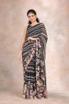 Black & White Georgette Saree