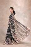 Black & White Georgette Saree