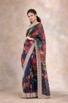 Prussian Blue Organza Saree