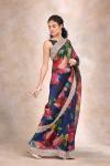 Prussian Blue Organza Saree