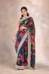 Prussian Blue Organza Saree