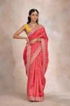 Vermillion Red Bandhani Tussar Silk Saree