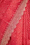 Vermillion Red Bandhani Tussar Silk Saree