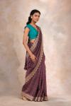 Exotic Plum Bandhani Saree