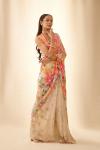 Meta Beige Printed Georgette Saree