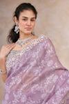 Lavender Frost Organza Saree