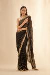 Golden Black Georgette Saree