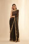 Golden Black Georgette Saree