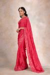 Ruby Pink Satin Saree