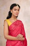 Ruby Pink Satin Saree