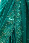 Emerald Green Embdroidered Satin Saree