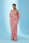 Coral Peach Organza Saree