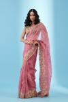 Blush Pink Organza Saree