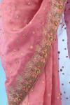 Blush Pink Organza Saree